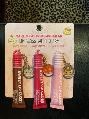 simplepleasures Lip Glosses with Cute Food Charms on Keychains